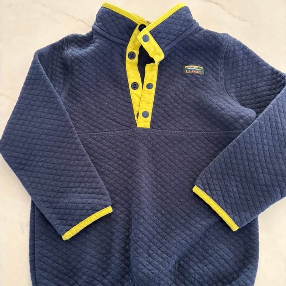 L.L. Bean Navy Pullover with Yellow Trim